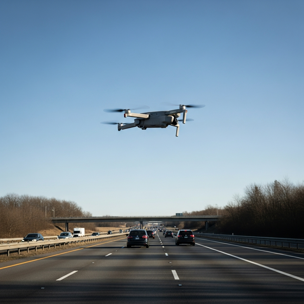 DJI Mini 4 Pro Fly Over Moving Cars Legally