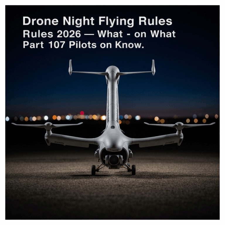 Professional photograph related to: Drone Night Flying Rules 2026 — What Part 107 Pilots Need to Kno